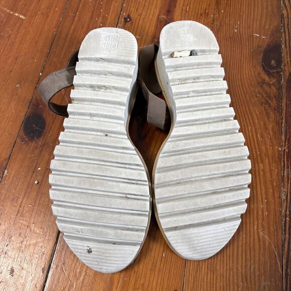 LOINTS OF HOLLAND Brown Leather Comfort Wedge Heels US 10 Cork Sole - Picture 5 of 5